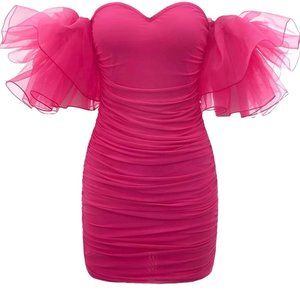 80s Prom Dress (XS/S - Bright Pink)